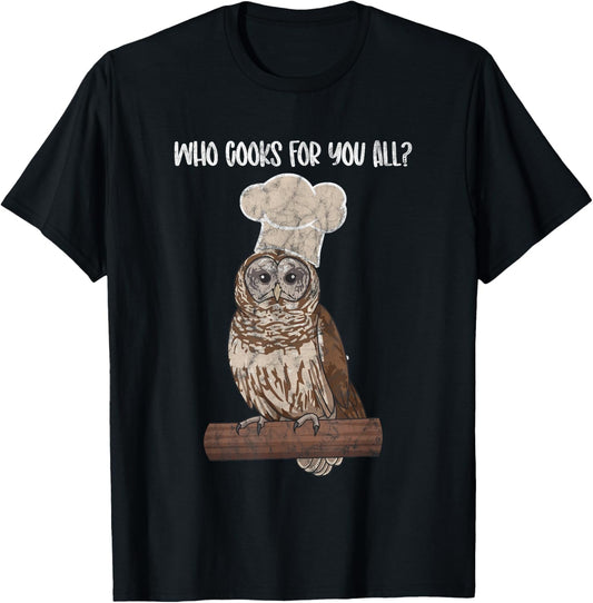 Barred Owl Chef owl lover, bird fan birder T-Shirt