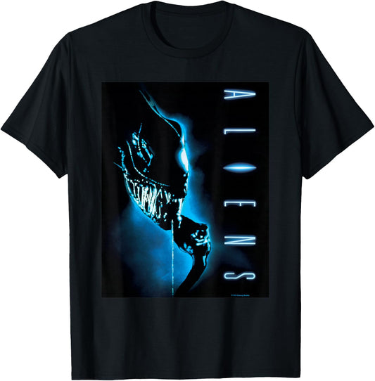 Aliens Xenomorph Retro Movie Poster , black T-Shirt