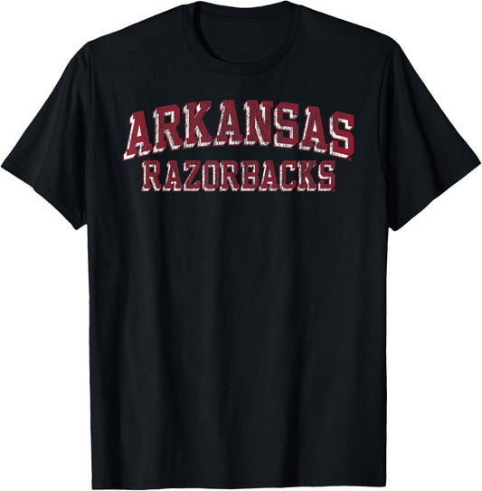 Arkansas Razorbacks Retro Arch Black Officially Licensed T-Shirt