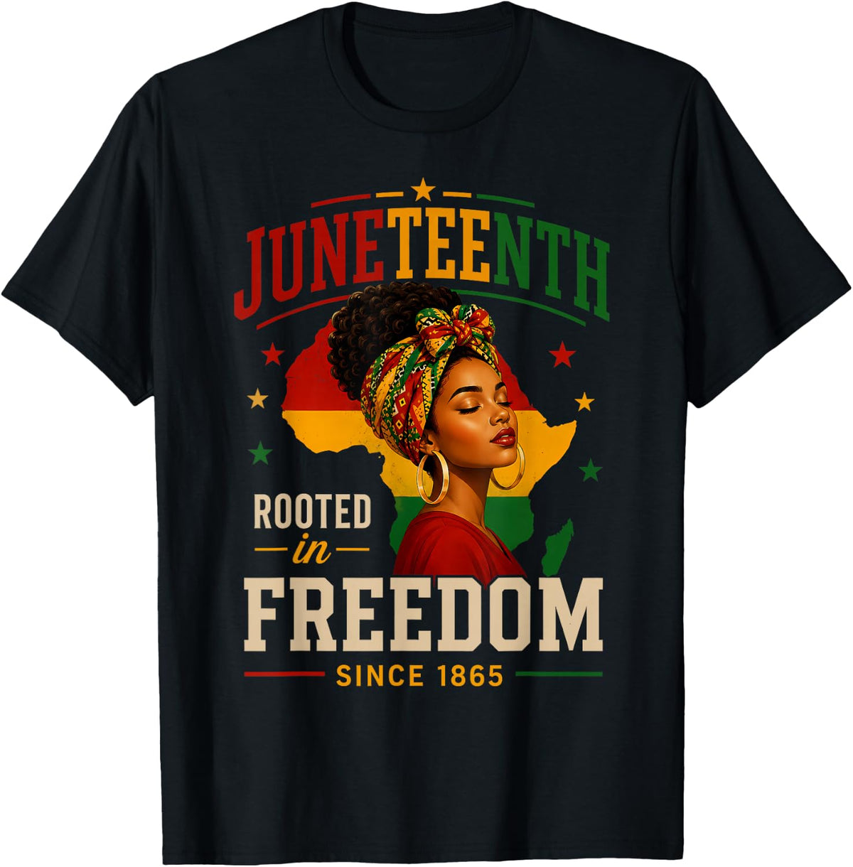 Juneteenth Shirts Women Rooted in Freedom Afro African T-Shirt
