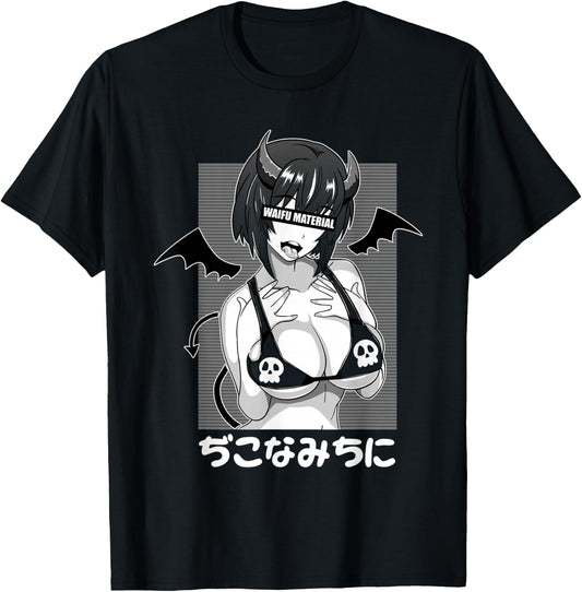 Anime Waifu Hentai Anime Lover Anime Girl Japanese Aesthetic , black T-Shirt