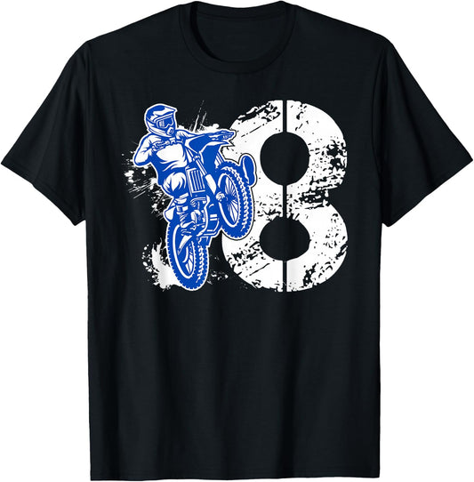 8th Birthday Party Dirt Bike Boy 8 Year Old Dirt Biker T-Shirt