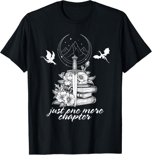 "Nur noch ein Kapitelbuch Dragon Romantasy Reader Bookish , black T-Shirt