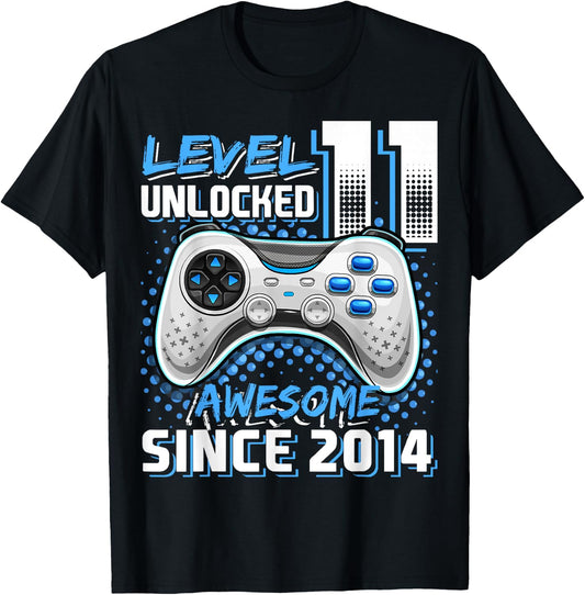 11th Birthday Boy Level 11 Gamer 11 Year Video Game Party T-Shirt