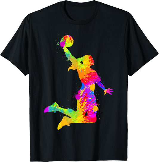 Basketball Girl's Women's Children's , black T-Shirt
