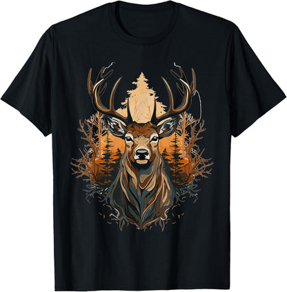 Deer, Wild Suede, Hunter , Black, S T-Shirt