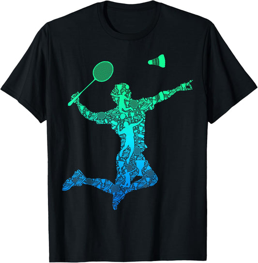 Badminton Shuttlecock Badminton Player Boys Children Men's , black T-Shirt