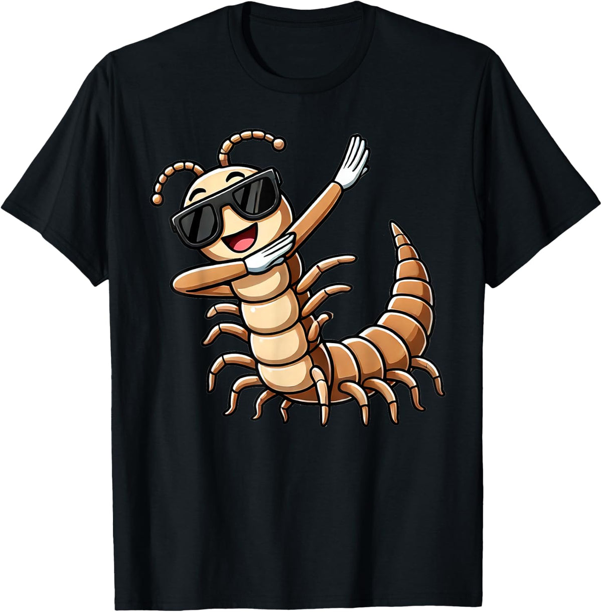 Dabbing Centipede Funny Insect with Centipede , black T-Shirt