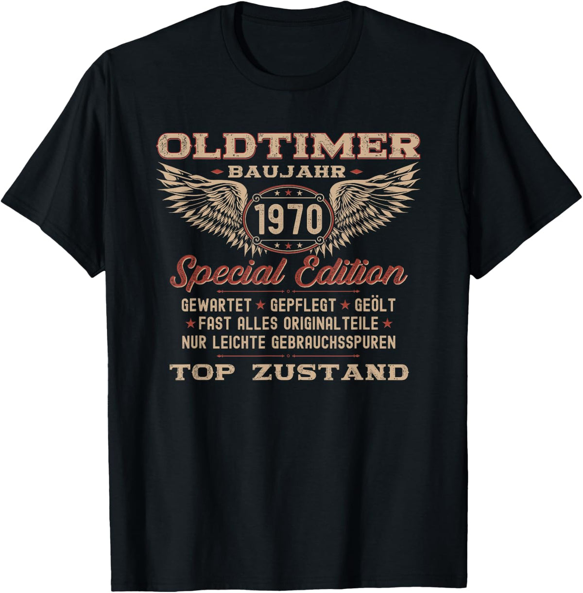 54th Birthday Oldtimer Vintage 1970 Mens Gift , black T-Shirt