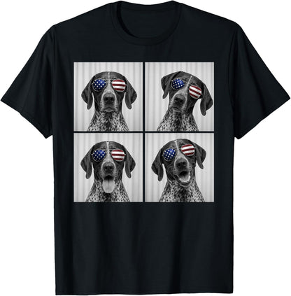 German Shorthaired Pointer 4th of July US American Flag Dog T-Shirt