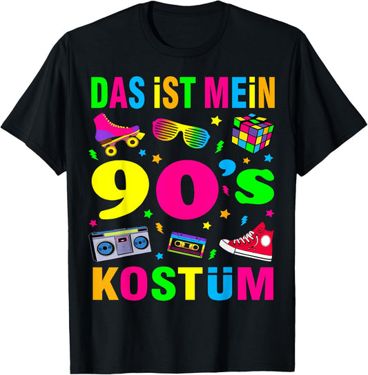 90s Theme Party 90s Costume - I Love the 90s , black T-Shirt