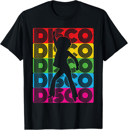 Disco Outfit Women's 70s & 80s Costume Dance Party Disco , black, s T-Shirt
