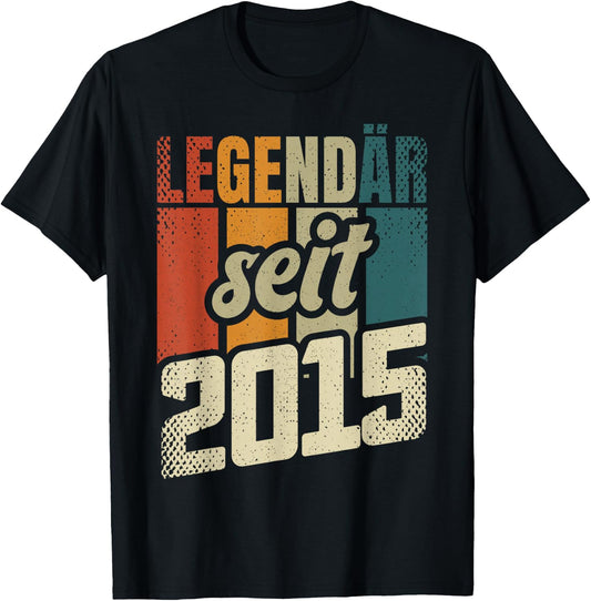 9th Birthday Boy Girl 9 Years 2015 Funny Gift , black T-Shirt
