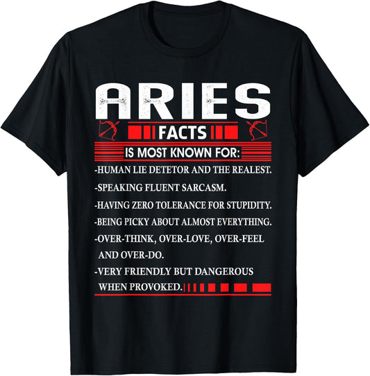 Aries Zodiac Birthday Aries Facts Gift Funny Small T-Shirt