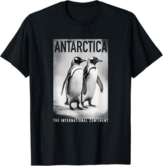Antarctica Penguins Women Apparel & Decor -Kids Penguin Themed Black Small T-Shirt