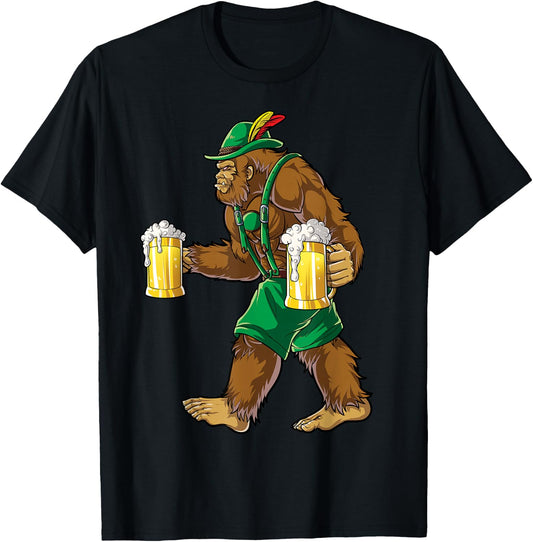 Bigfoot Lederhosen Oktoberfest Men Prost Beer Mug T-Shirt