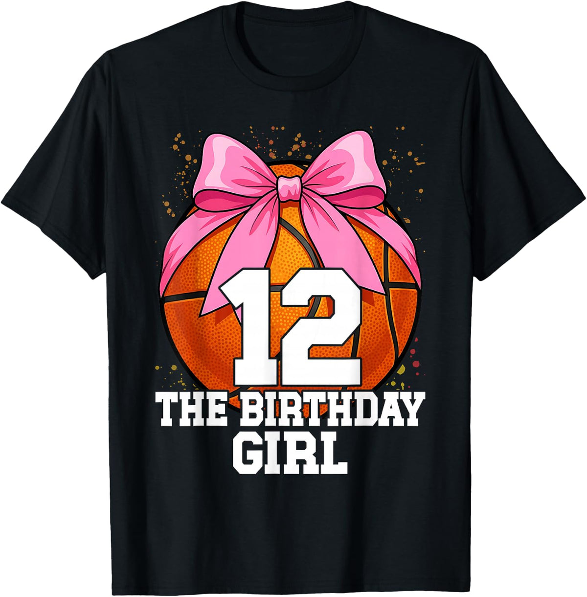12th Birthday Girl Basketball Ball Coquette Pink 11 Eleven T-Shirt
