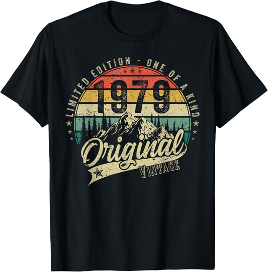 1979 Vintage Vintage Birthday Retro Men Women Gift , black T-Shirt