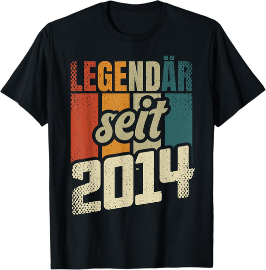 10th Birthday Boy Girl 10 Years 2014 Funny Gift , black T-Shirt