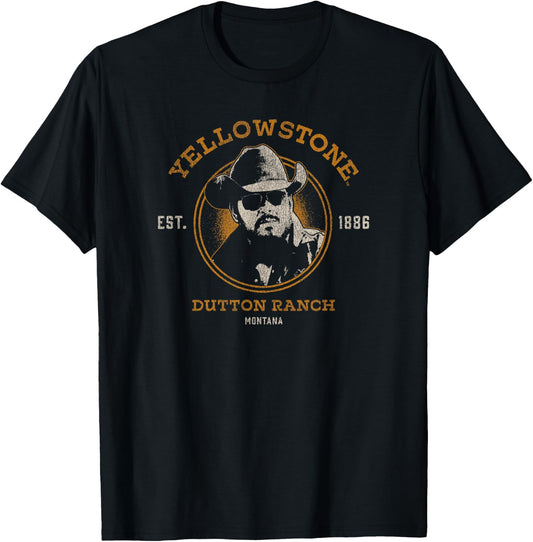 Yellowstone Dutton Ranch Montana Est 1886 Rip Wheeler , black T-Shirt
