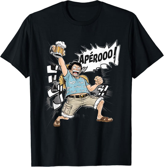 Aperitif Anime Gift Manga Beer Humour Japan Aperitif , Black, S T-Shirt