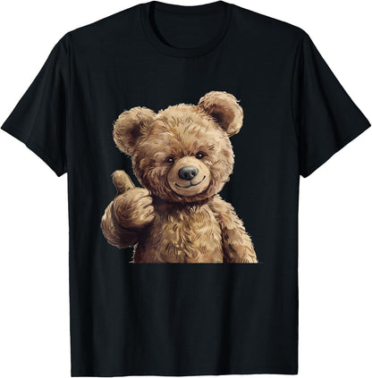 Cool Teddy Bear with Thumb , black, S T-Shirt