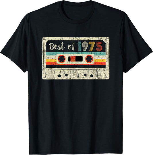 Best of 1975 Classic 1975 Cassette Tape Vintage Birthday T-Shirt