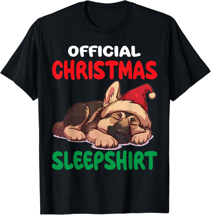 Cute German Shepherd Dog Official Christmas Sleepshirt T-Shirt