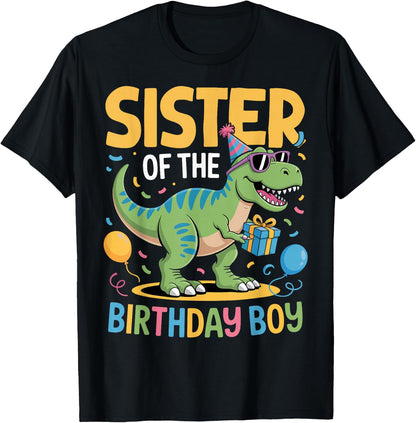 Sister of The Birthday Party Outfit Dinosaur Squad Sister T-Shirt