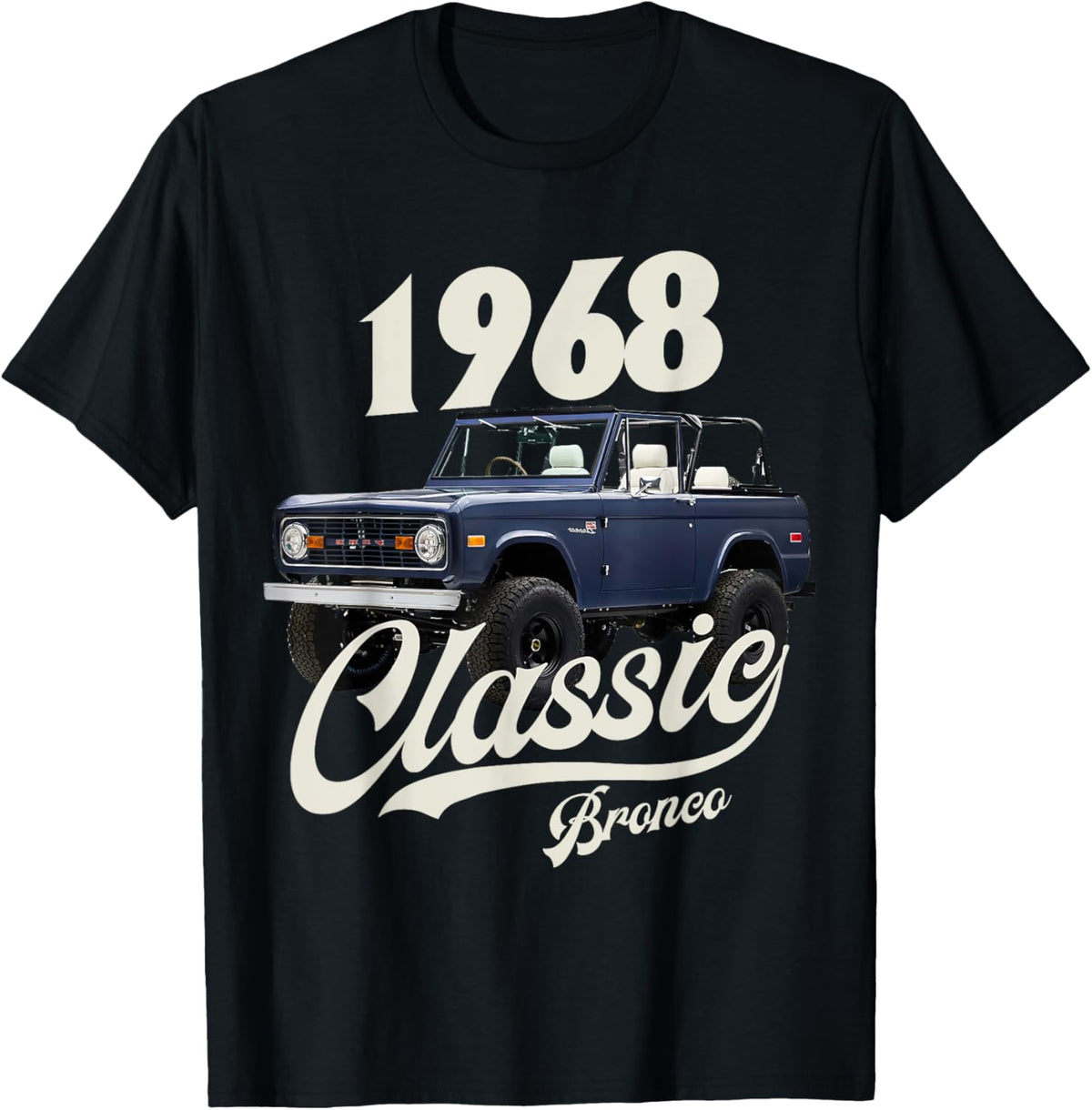 Classic bronco 1968 dark blue , Small, Black T-Shirt