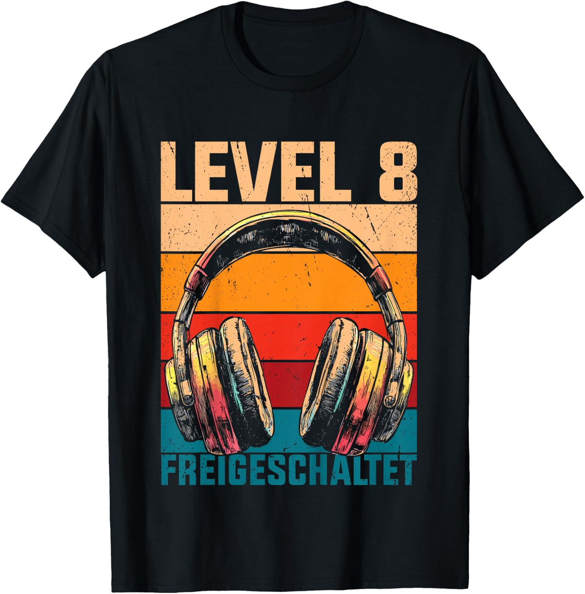 Kids 8th Birthday Boys Video Gamer Level 8 Unlocked Boys , black T-Shirt