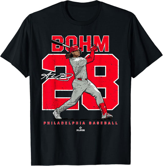 Ballpark MVP Number and Portrait Alec Bohm Philadelphia MLBPA , Small, Black T-Shirt
