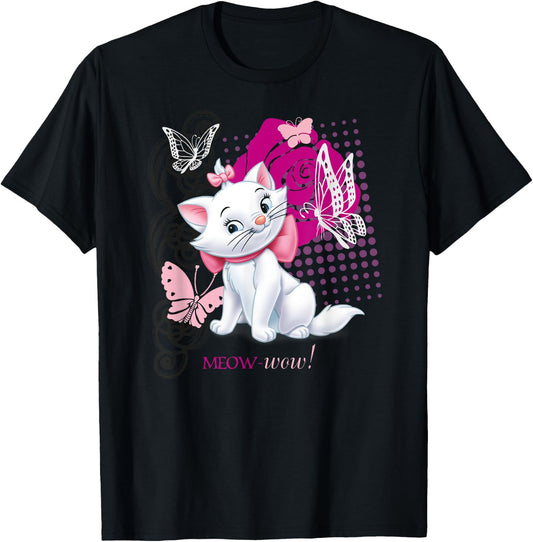 Aristocats Marie Meow Butterfly Cat , black T-Shirt