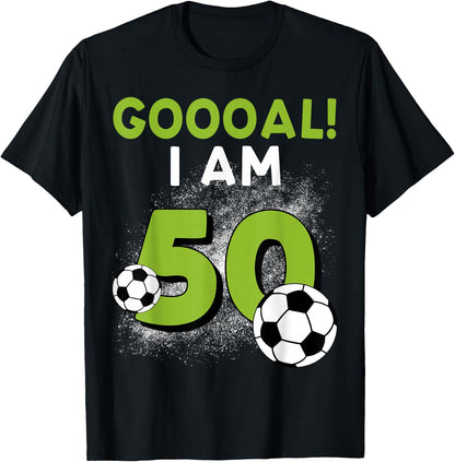 50th Birthday Soccer Theme 50Year Old B-Day Age Family Party T-Shirt