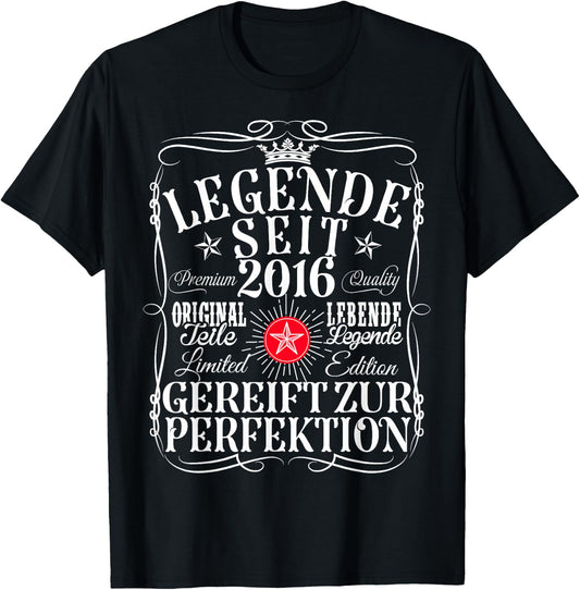 9th Birthday Girl Boy 9 Years 2016 Funny Gift , black T-Shirt