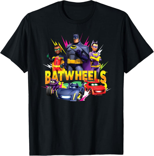 Batman Batwheels Characters Team , Black, S T-Shirt