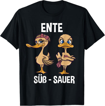 Funny Humour Duck Sweet Sour Ducks Lovers , black, s T-Shirt