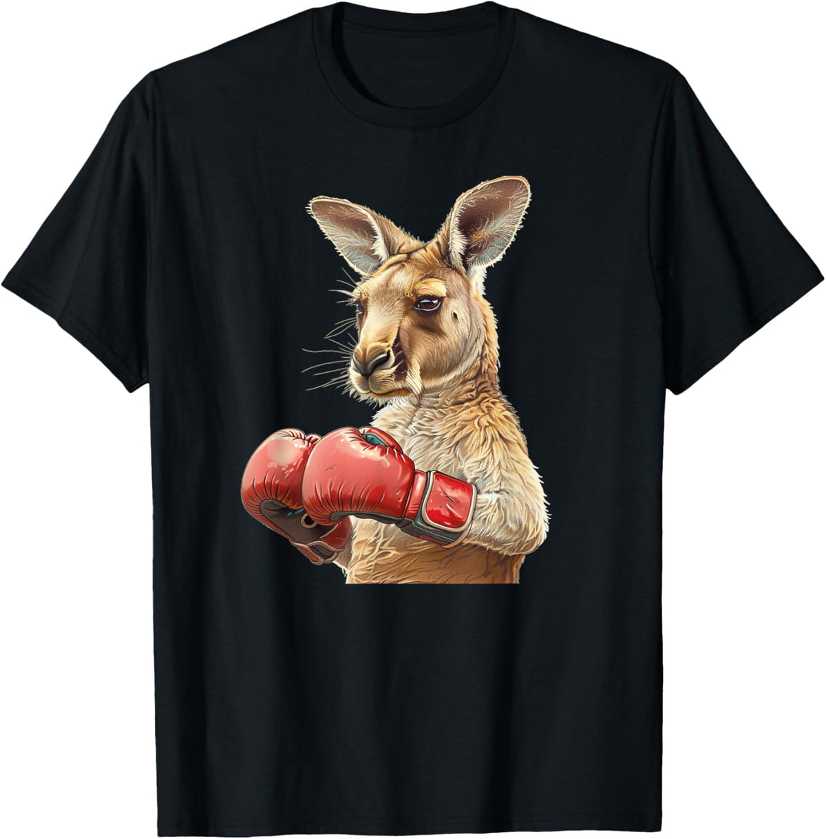 Cool Kangaroo Costume with Boxing Gloves , black T-Shirt