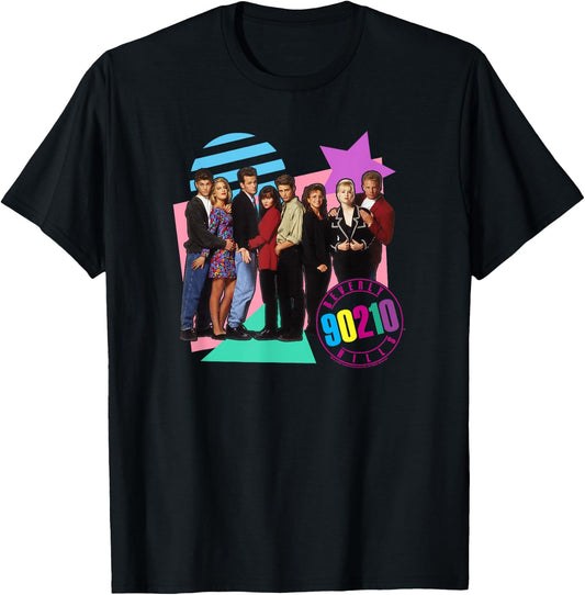 Beverly Hills 90210 Full Cast Group Poster , black T-Shirt