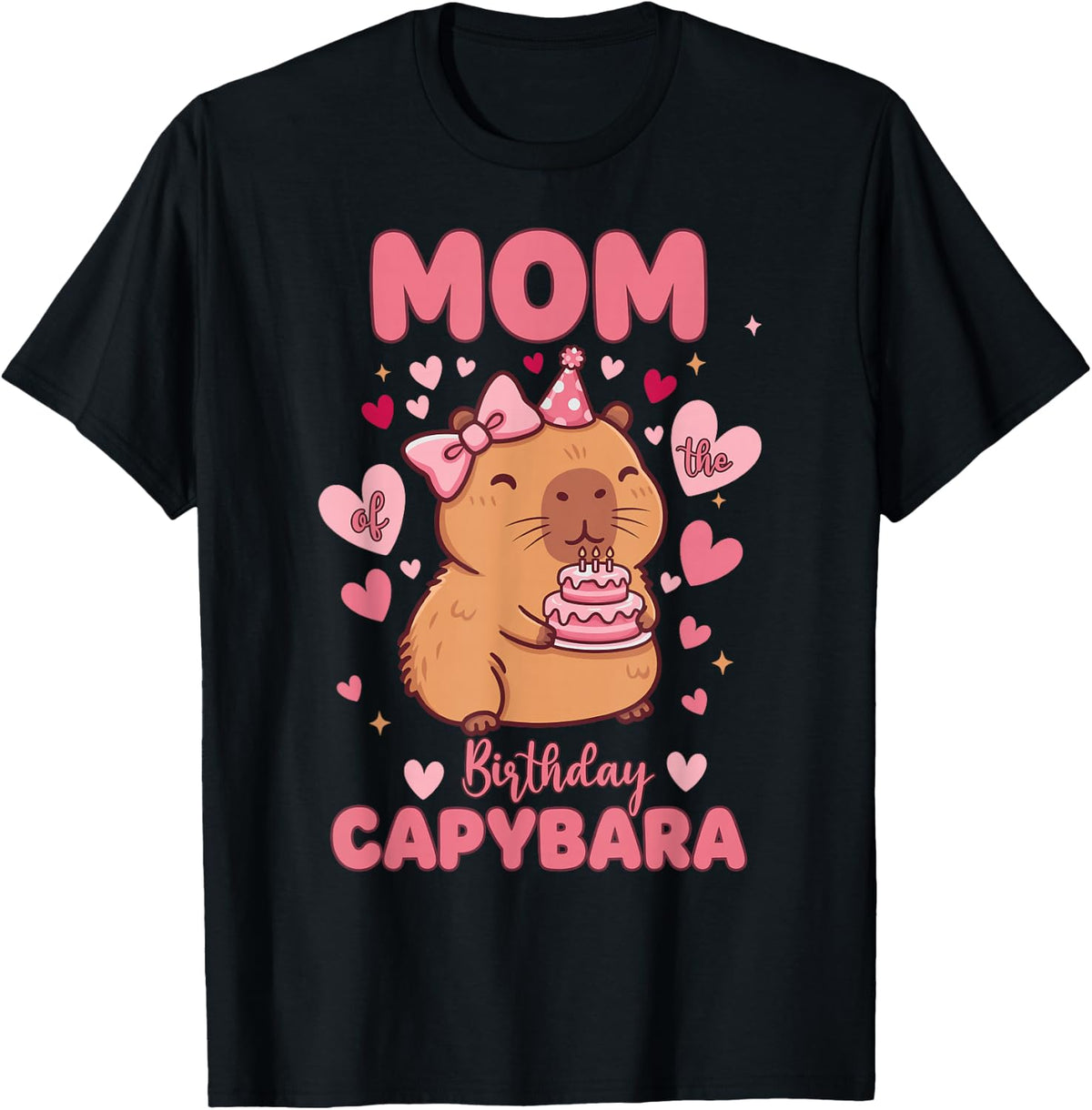 Mom of The Birthday Capybara Kawaii Birthday Girl Matching T-Shirt