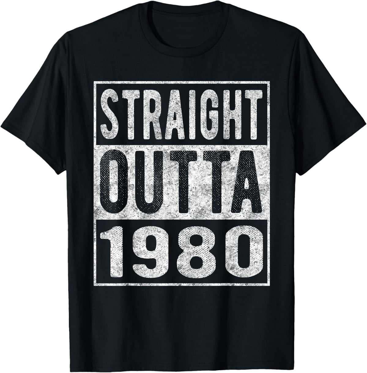 Straight Outta 1980, Fun Distressed Born 1980 Birthday Gift T-Shirt