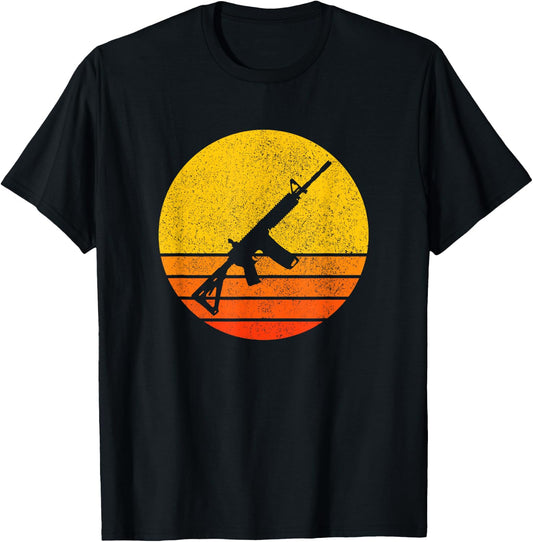 AR15 Vintage Sunset , black T-Shirt