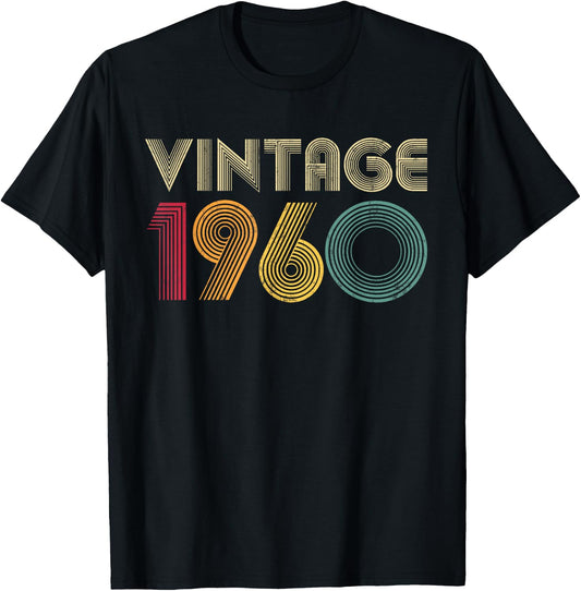 66th Birthday Gift Vintage 1960 66 Years Old Men Women Retro T-Shirt