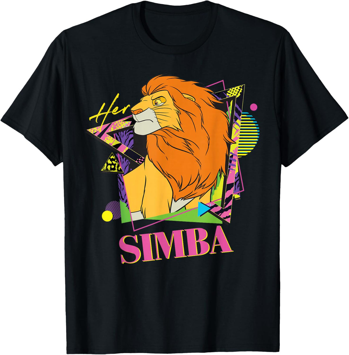 Disney The Lion King Retro '90s Couples Matching Her Simba , black T-Shirt