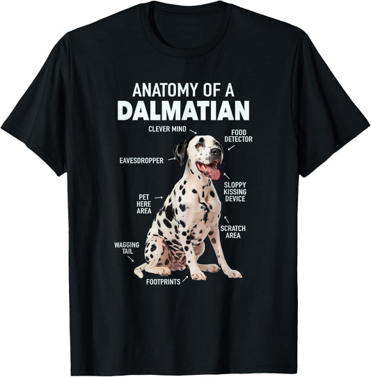 Anatomy Of A Dalmatian , Small, Black T-Shirt