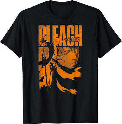 BLEACH: Thousand Year Blood War Orange Ichigo Pose Anime , Black, S T-Shirt