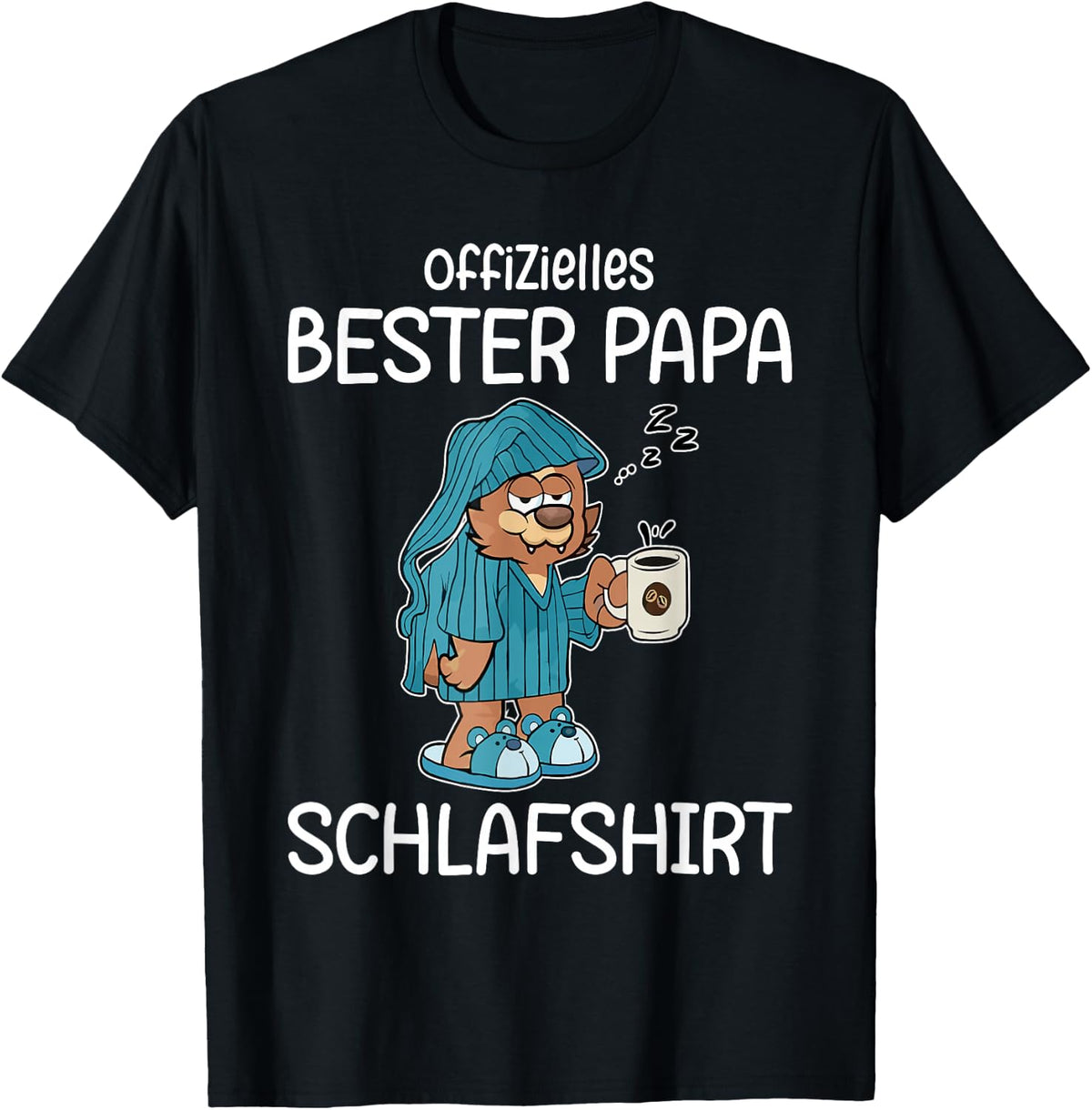 Funny Sleep Shirt Papa Official Best Dad Sleep , black T-Shirt