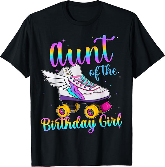Aunt of the Birthday girl Rolling skate Family Party T-Shirt