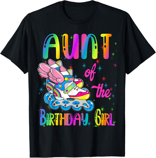 Aunt of the Birthday girl Rolling skate Family Party T-Shirt