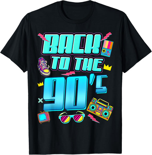 90er Jahre Outfit Damen Herren Back to The 90s Retro Party T-Shirt